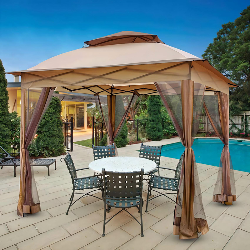 Gazebo à toit rigide en acier galvanisé