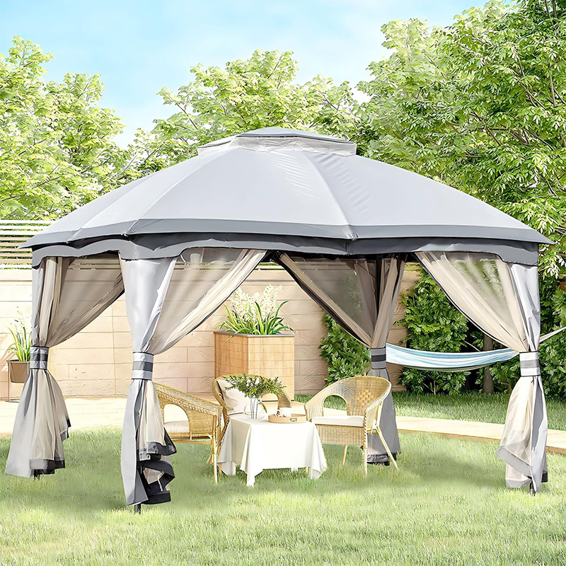 Gazebo publicitaire à auvent pour tente escamotable facile à installer