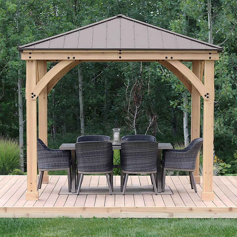 Auvent de patio quatre saisons à ossature d'acier et toit en tube d'acier