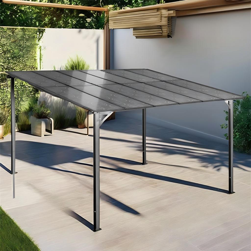 Auvent rétractable d'extérieur en acier durable et facile à assembler Gazebo de jardin de luxe