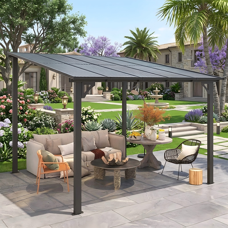 Jardin extérieur Tente gazebo en acier avec moustiquaire Abri extérieur à baldaquin